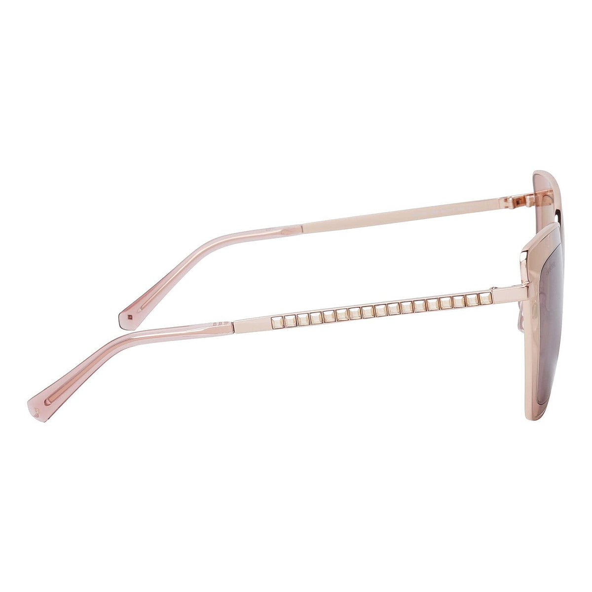Square Metal Sunglasses With Peach Lenses and Metal Finest CZ Encrusted Temples 6270724 2