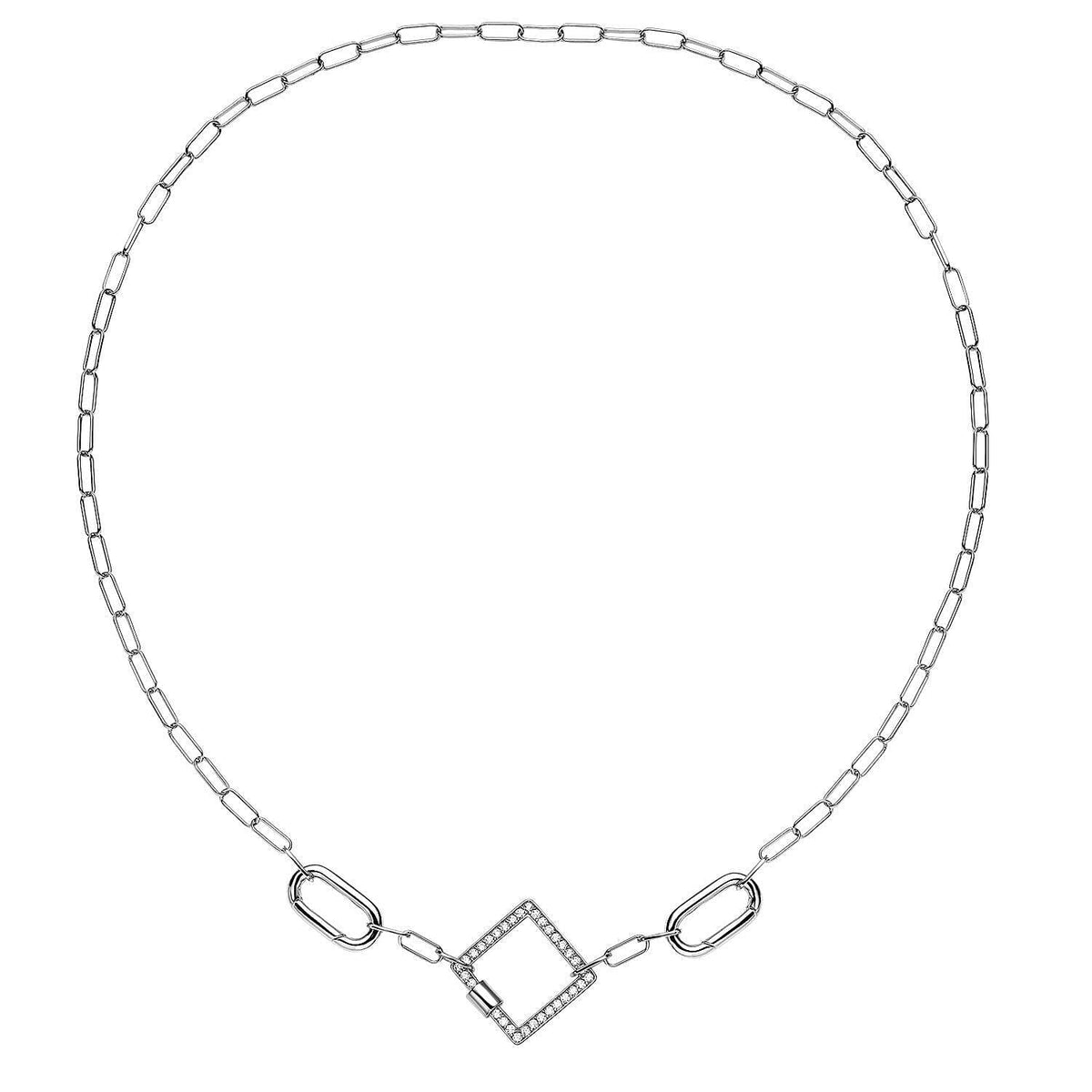 Star Shape Carabiner Necklace Screw Lock Clasp with Paper Clip Chain Necklace in Gold Plated Sterling Silver 3885365 0
