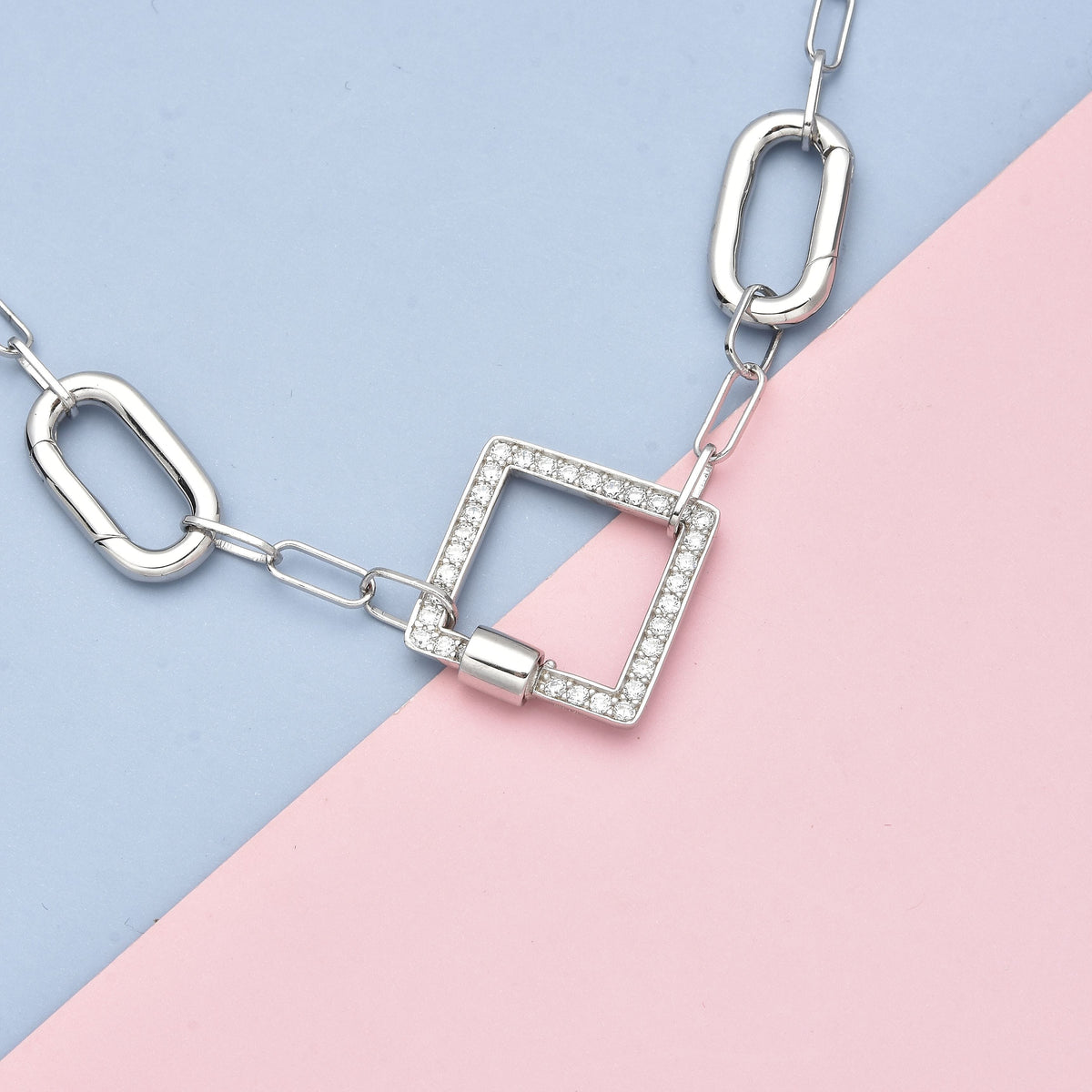 Star Shape Carabiner Necklace Screw Lock Clasp with Paper Clip Chain Necklace in Gold Plated Sterling Silver 3885365 2