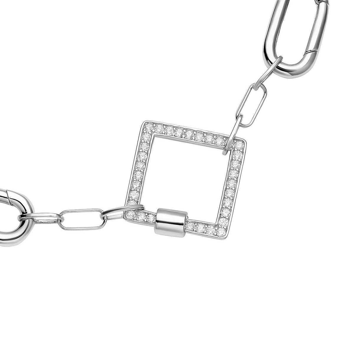 Star Shape Carabiner Necklace Screw Lock Clasp with Paper Clip Chain Necklace in Gold Plated Sterling Silver 3885365 4