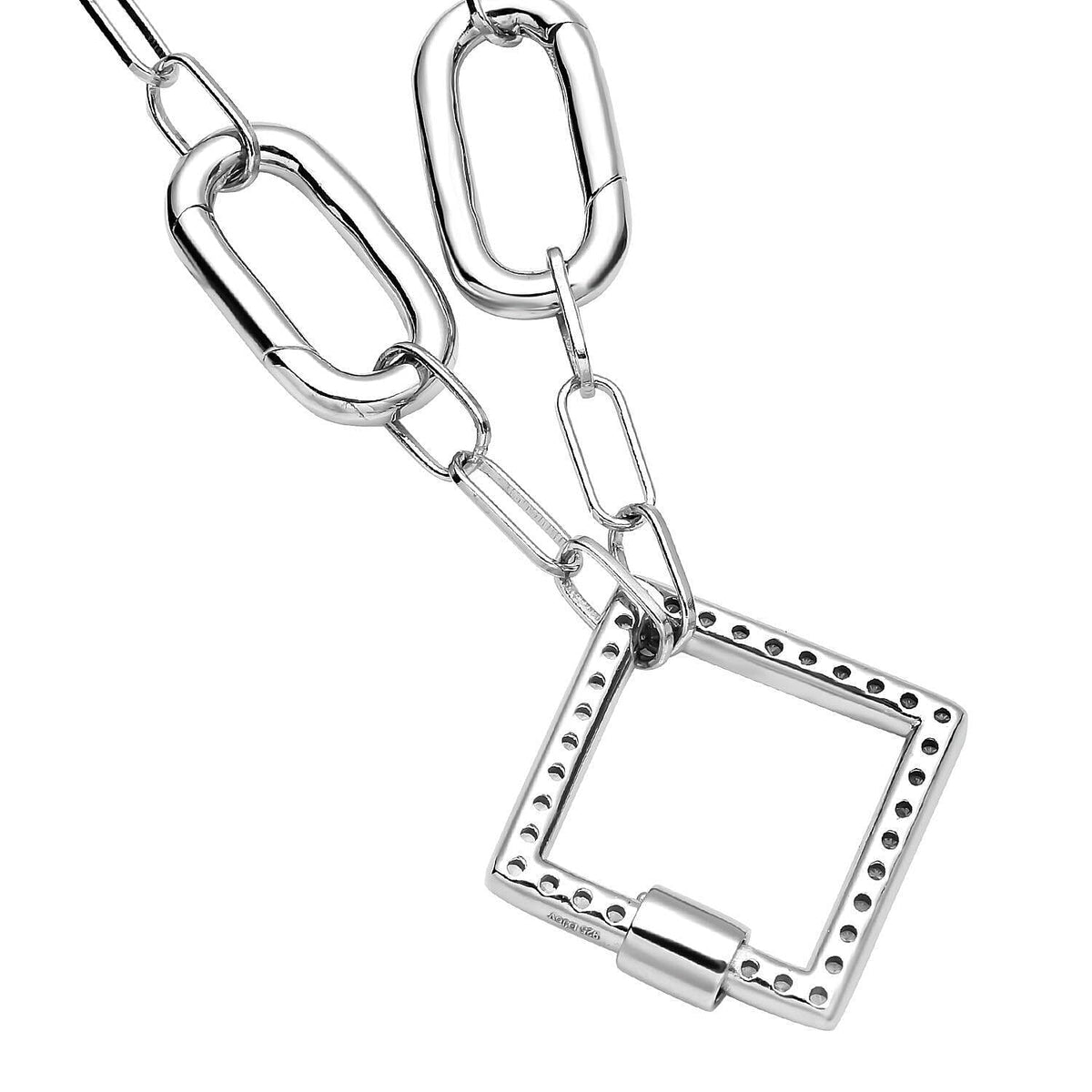 Star Shape Carabiner Necklace Screw Lock Clasp with Paper Clip Chain Necklace in Gold Plated Sterling Silver 3885365 5