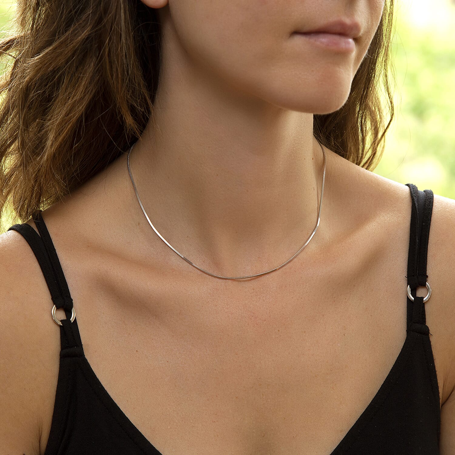 Square Snake Chain 16 Inch in 9K White Gold 7586090 1