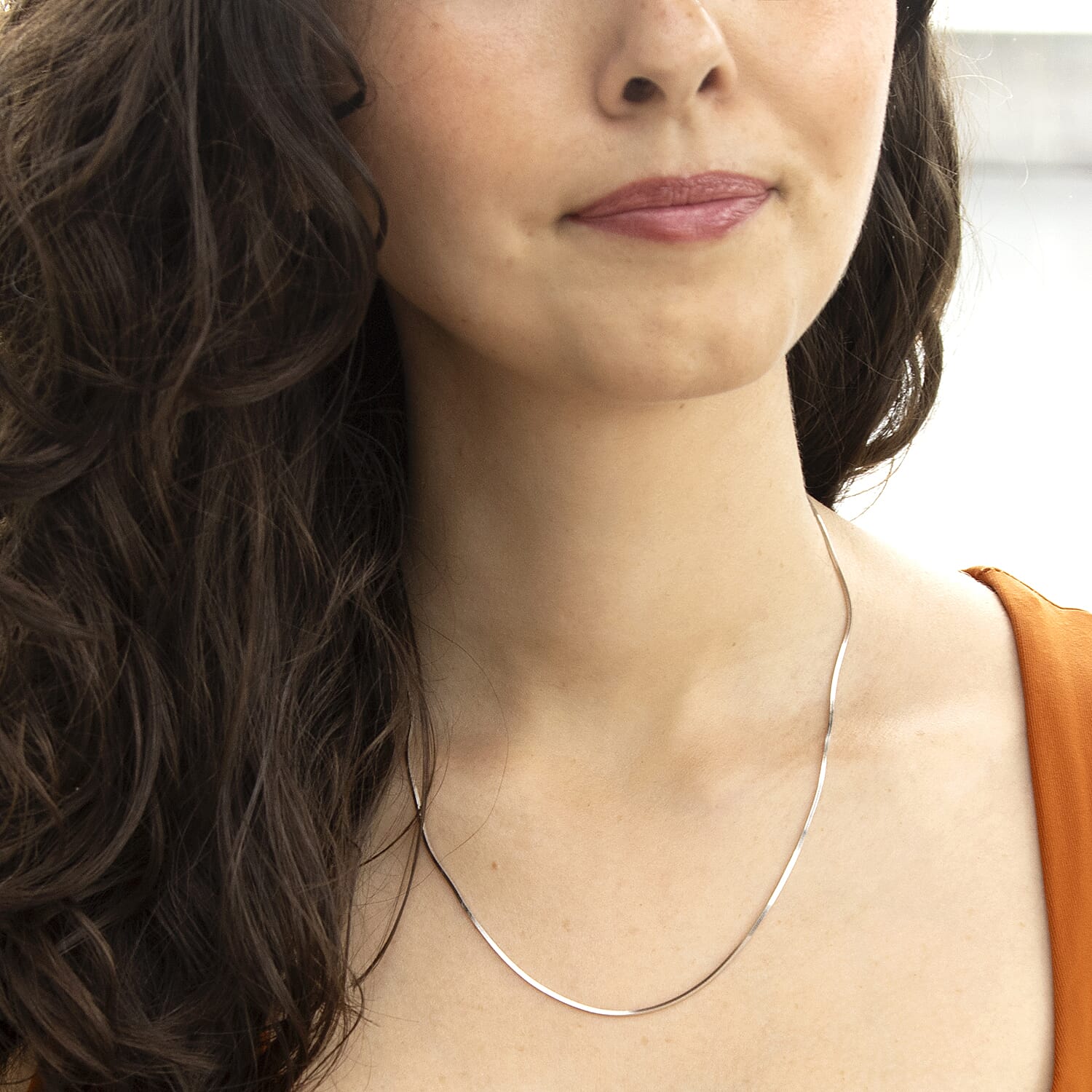 Square Snake Chain 18 Inch in 9K White Gold 7586103 1