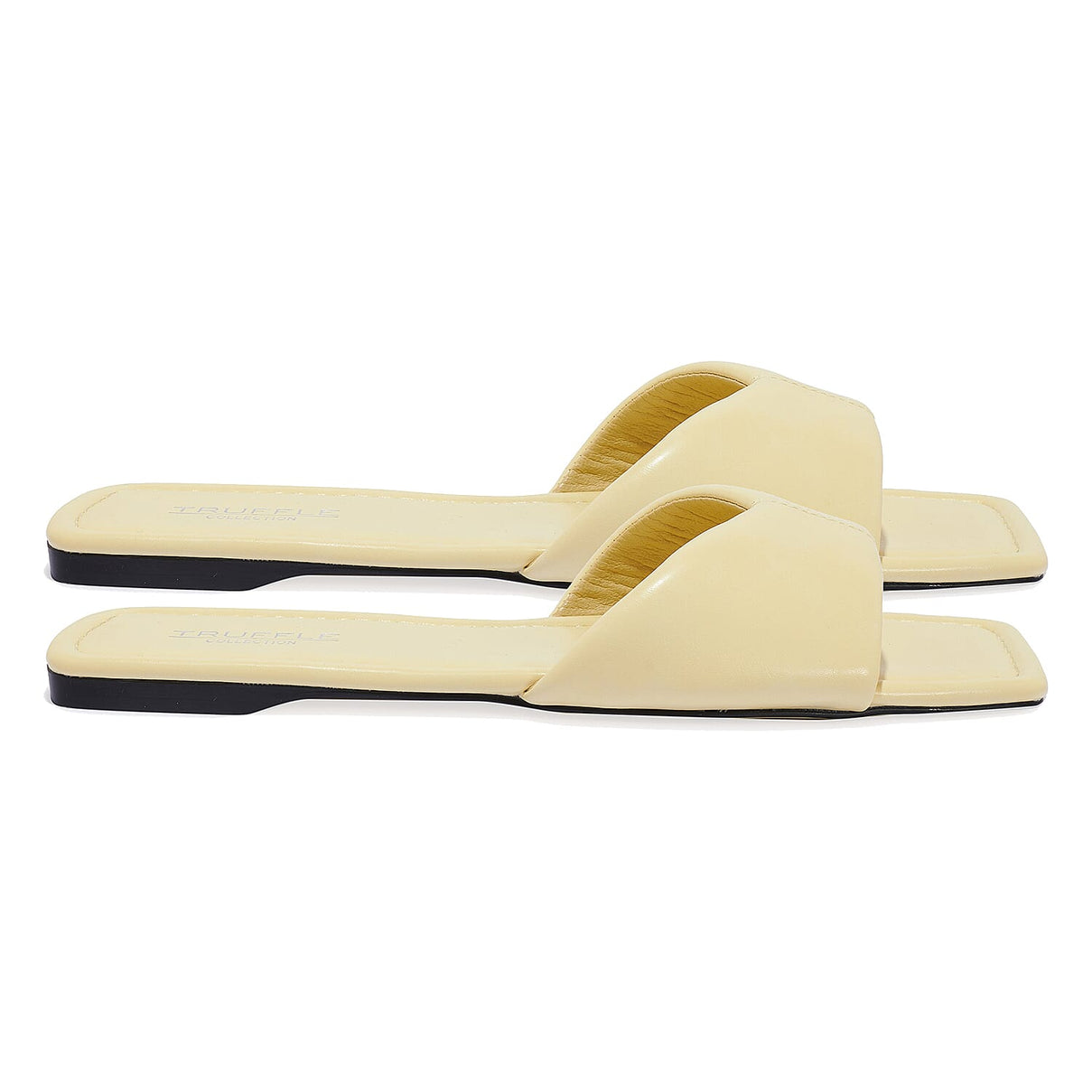 Square Toe Front Flat Mule Sliders - Yellow 7131301 0