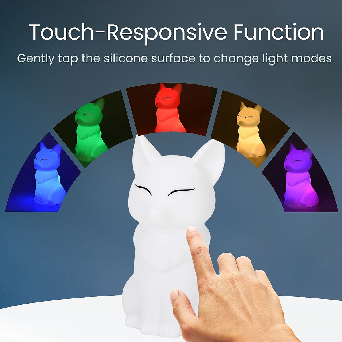 Squishy Colour Changing Rechargeable Silicone Lamp - Fox 7860433 4