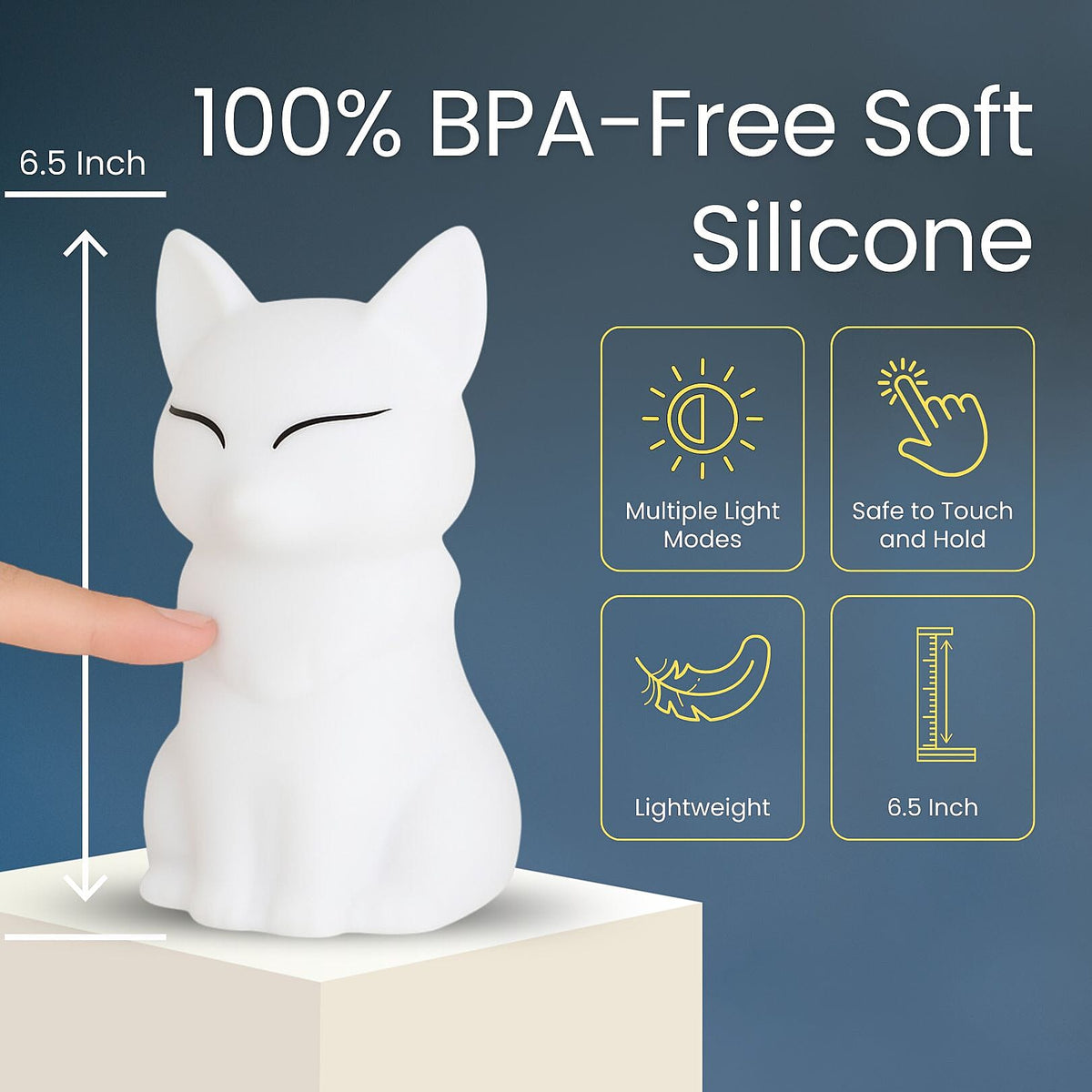 Squishy Colour Changing Rechargeable Silicone Lamp - Fox 7860433 6
