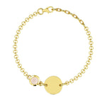 Sri Lankan White Moonstone Bracelet (Size 7.5 with Extender) in 14K Gold Overlay Sterling Silver