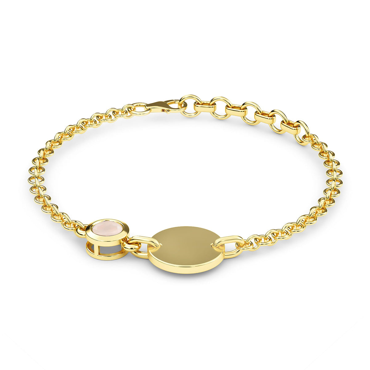 Sri Lankan White Moonstone Bracelet in Gold Plated Sterling Silver V32534120 3