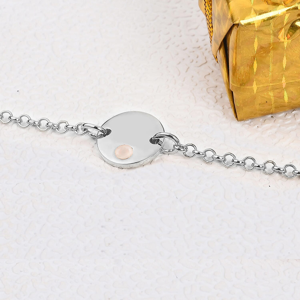 Sri Lankan White Moonstone Bracelet (Size 6 with Extender) in Platinum Overlay Sterling Silver
