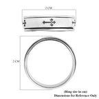 Artisan Crafted Platinum Overlay Sterling Silver Cross Spinner Ring