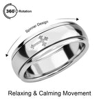 Artisan Crafted Platinum Overlay Sterling Silver Cross Spinner Ring