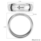 Artisan Crafted Platinum Overlay Sterling Silver Cross Spinner Ring