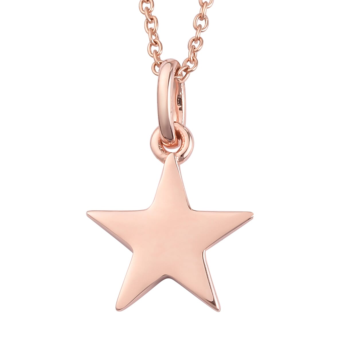 Star Pendant With Chain in Rose Gold Plated Sterling Silver 3629184 0