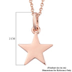 18K Vermeil Rose Gold Plated Sterling Silver Star Pendant with Chain (Size 18 with Lobster Lock)