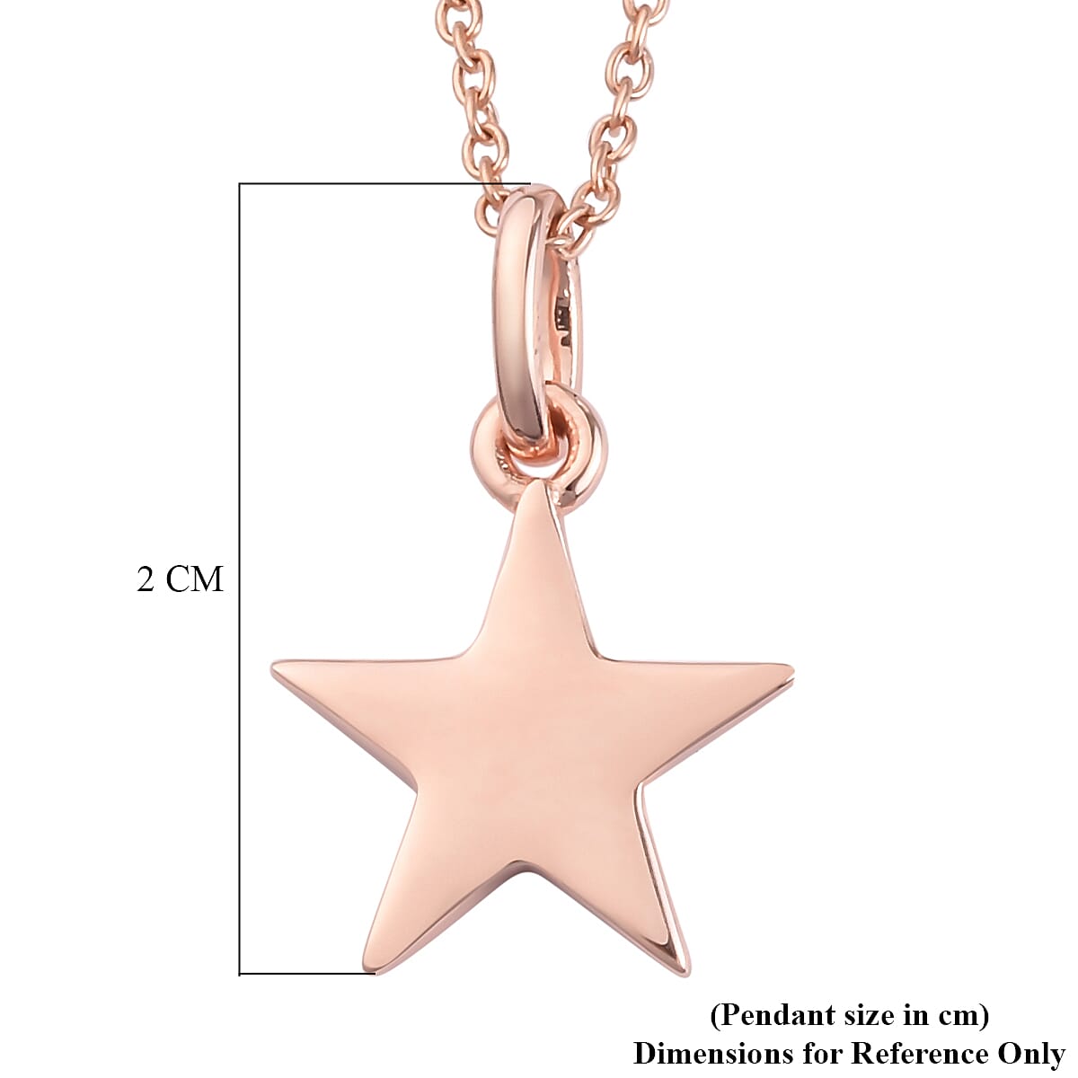 Star Pendant With Chain in Rose Gold Plated Sterling Silver 3629184 2