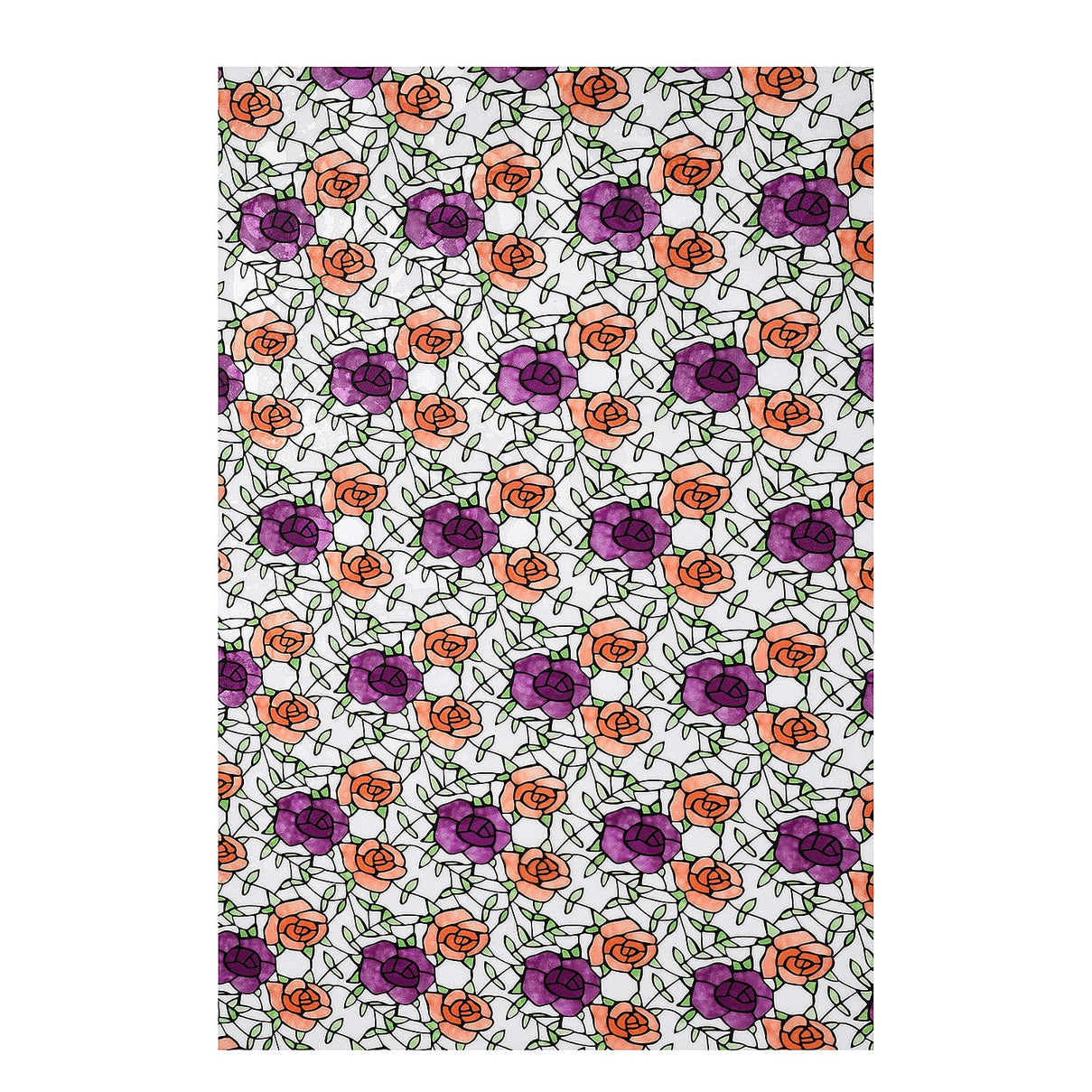Static Cling Non-Adhesive Window Sticker- Flower Design 6282358 0