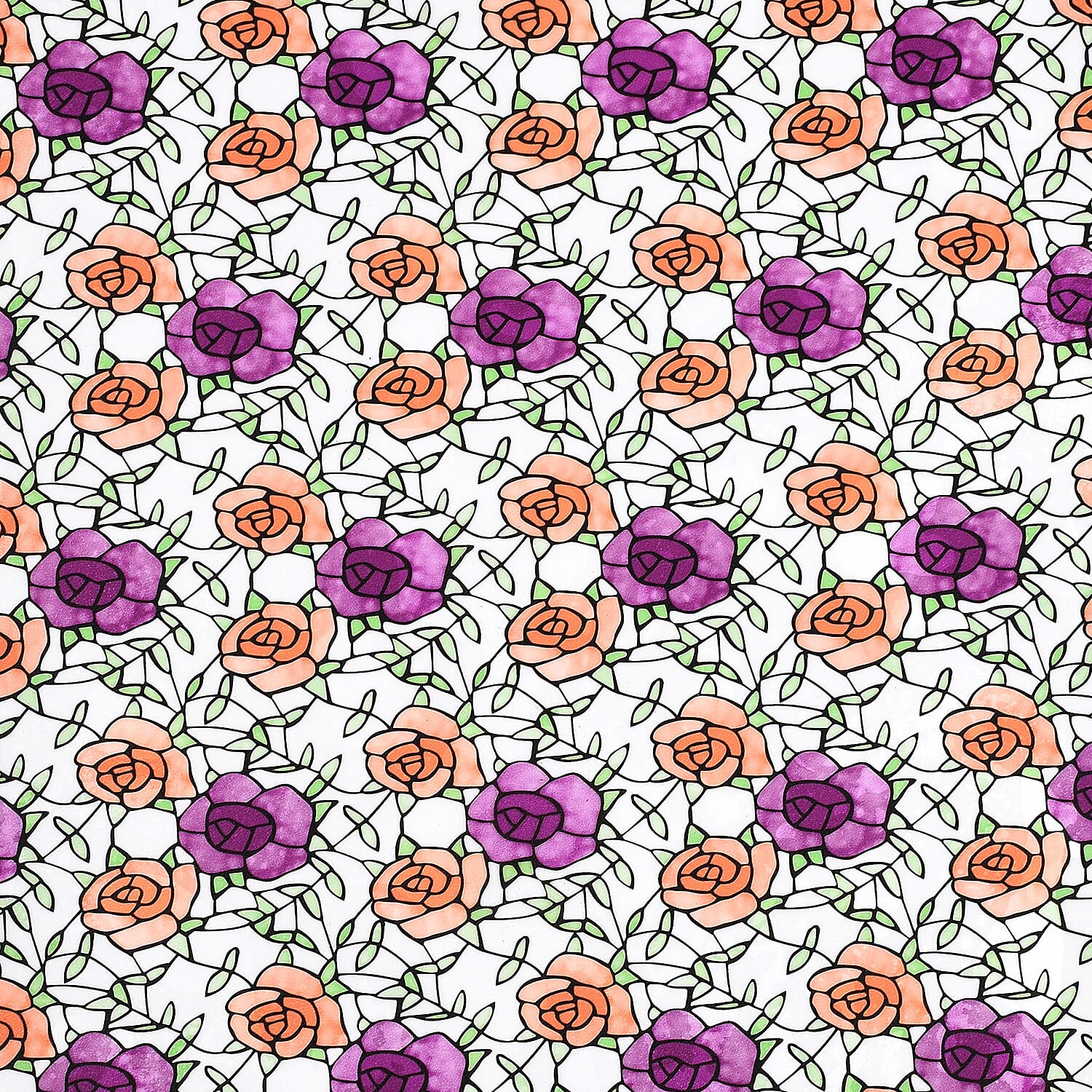 Static Cling Non-Adhesive Window Sticker- Flower Design 6282358 1