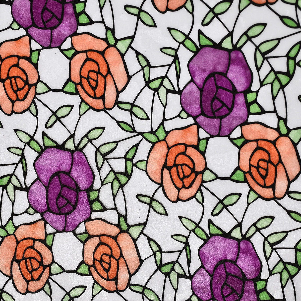 Static Cling Non-Adhesive Window Sticker- Flower Design 6282358 2