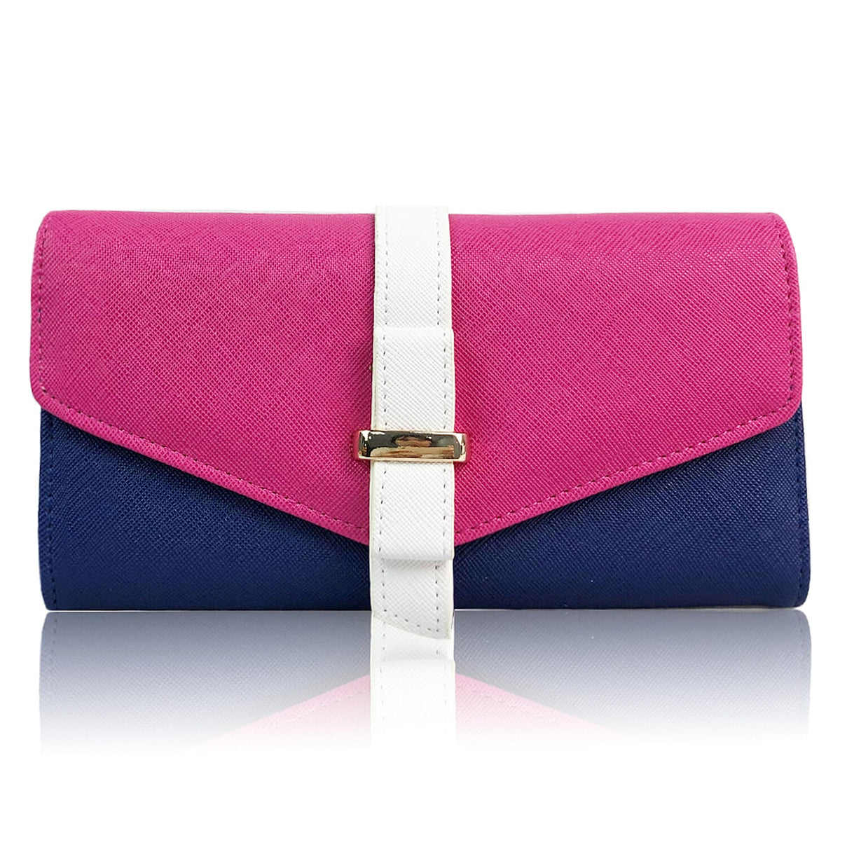 Leatherette Stefanie Colour Block Purse - Blue 8070666 0