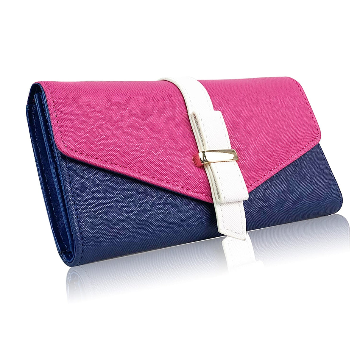 Leatherette Stefanie Colour Block Purse - Blue 8070666 1