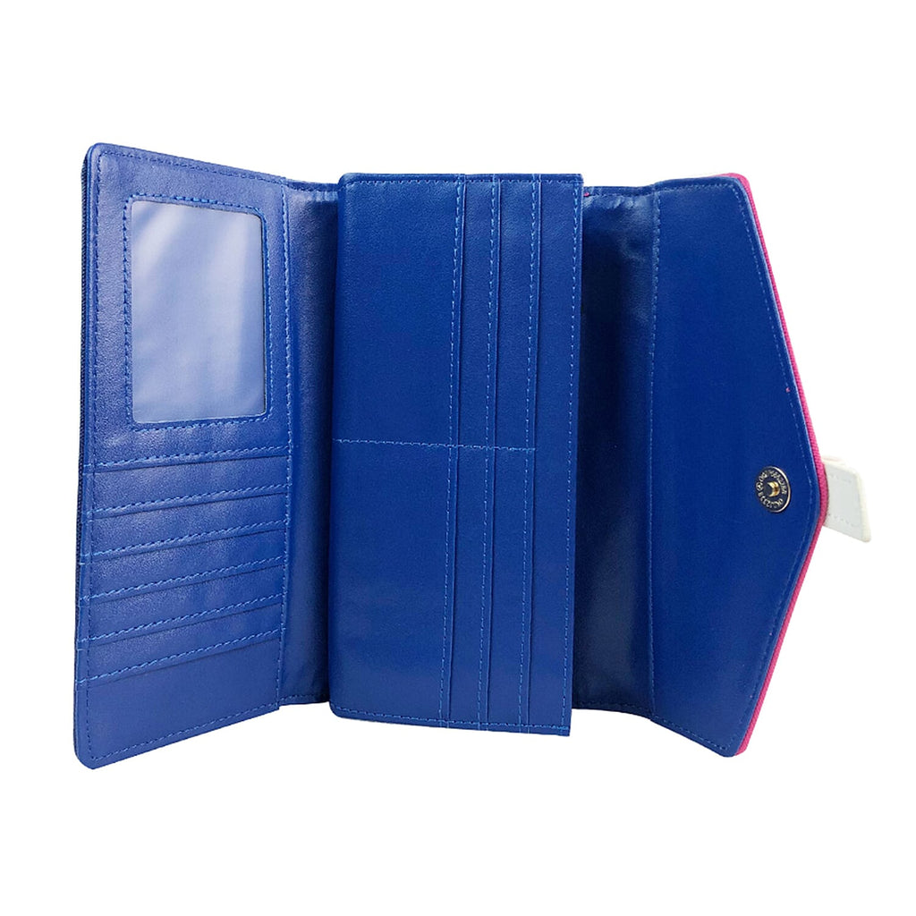 Leatherette Stefanie Colour Block Purse - Blue