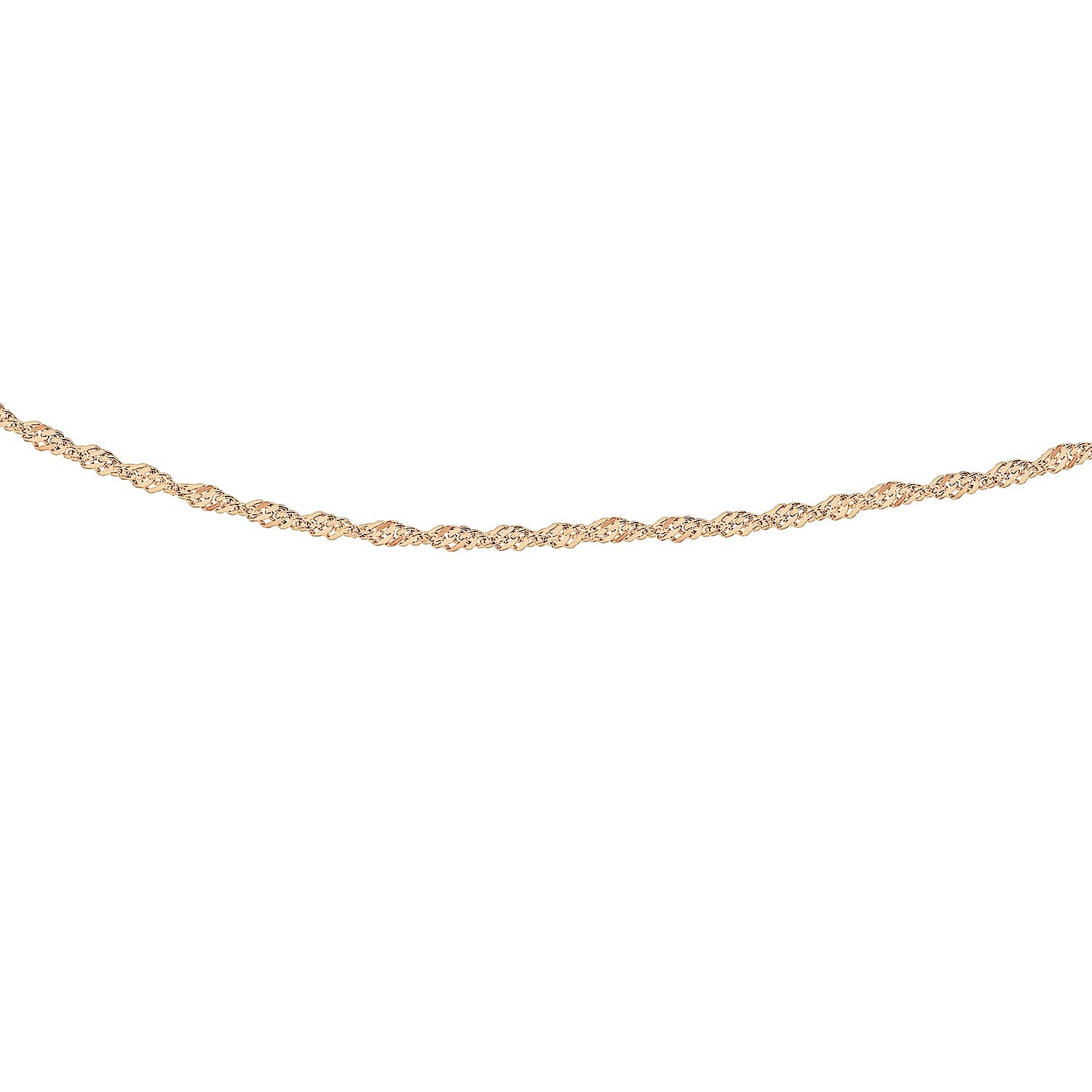 Sterling Silver 1 Micron Rose Gold Plated 1.8mm Twist Curb Chain 18 Inch 7620944 0