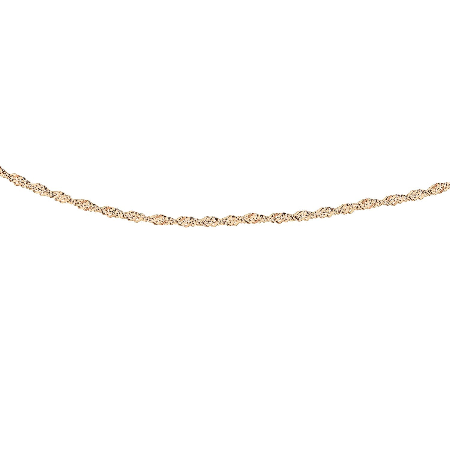 Sterling Silver 1 Micron Rose Gold Plated 1.8mm Twist Curb Chain 20 Inch 7620946 0
