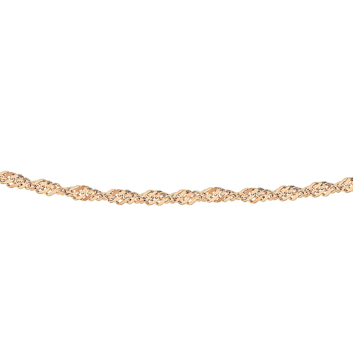Sterling Silver 1 Micron Rose Gold Plated 1.8mm Twist Curb Chain 20 Inch 7620946 3