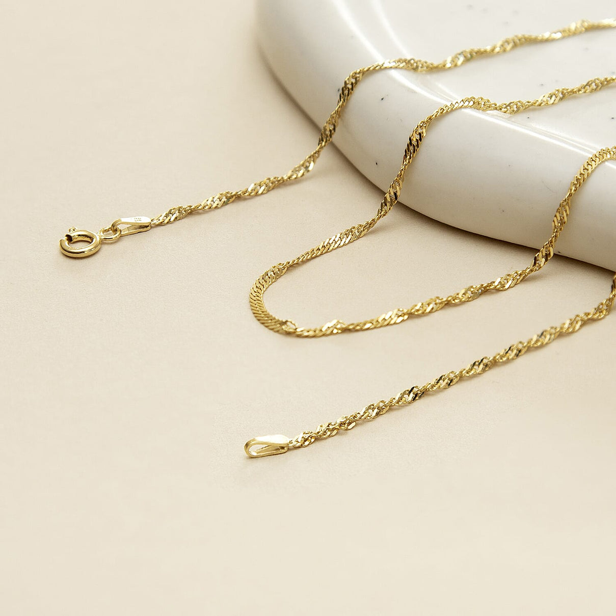 Sterling Silver 1 Micron Yellow Gold Plated 1.8mm Twist Curb Chain 20 Inch 7620941 2