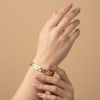 Sterling Silver Bracelet (Size - 7.5) in Two Tone Plated