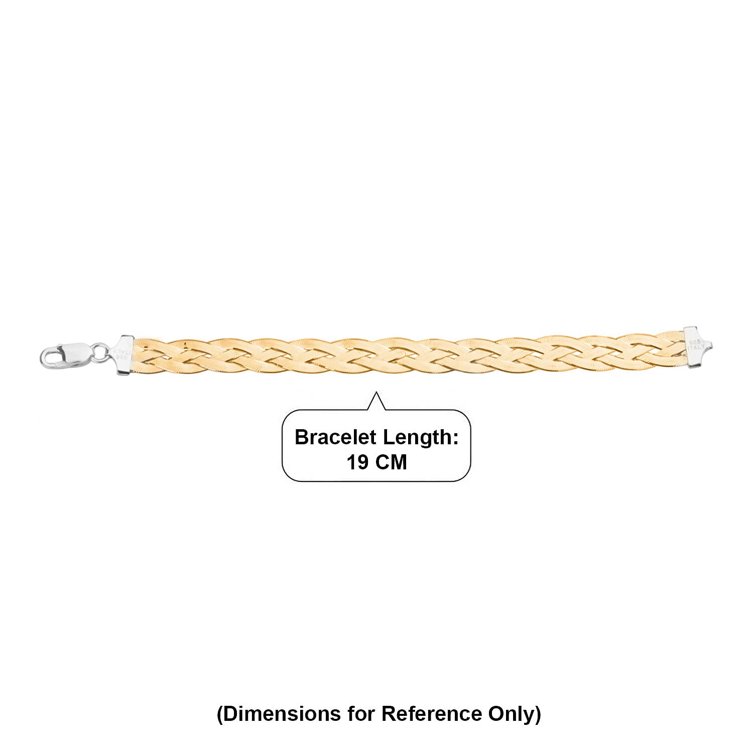 Sterling Silver 10.4MM Braided Bracelet with Lobster Clasp in Two Tone Plating 7.5 Inch 8356383 5