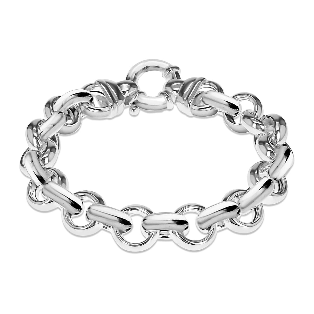 Sterling Silver 11mm Round-Link Belcher Bracelet 8 Inch 8928849 0