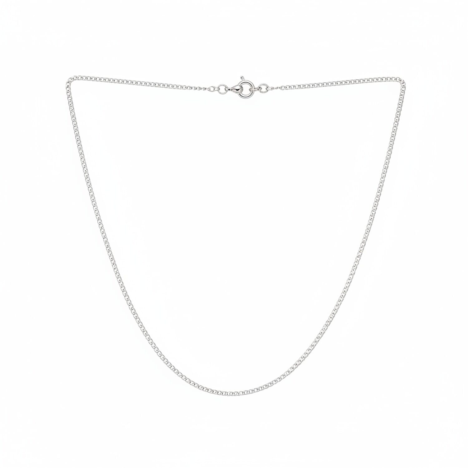 Sterling Silver 1MM Diamond-Cut Curb Chain with Spring Ring Clasp (Size 20)* 8335684 0