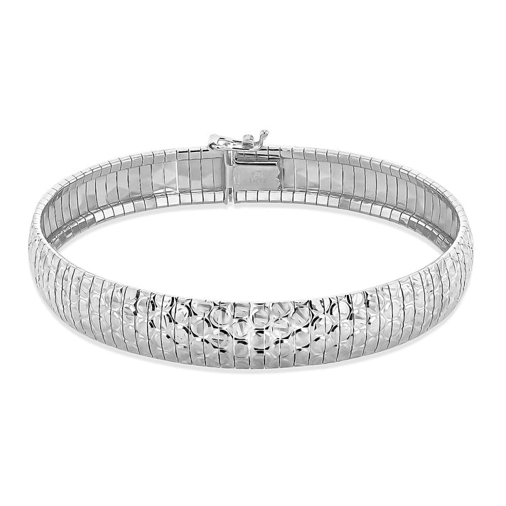 Sterling Silver 1mm Diamond Cut Circle-Design Cleopatra Bracelet 7.5 Inch 8928875 1
