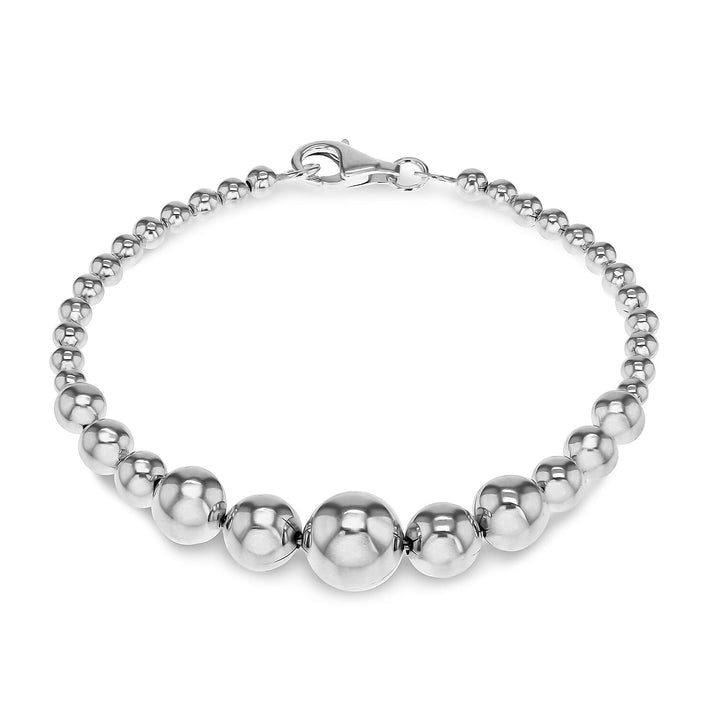 Sterling Silver 1mm to 4mm Graduated Beads Bracelet 7.5 Inch 8928858 1
