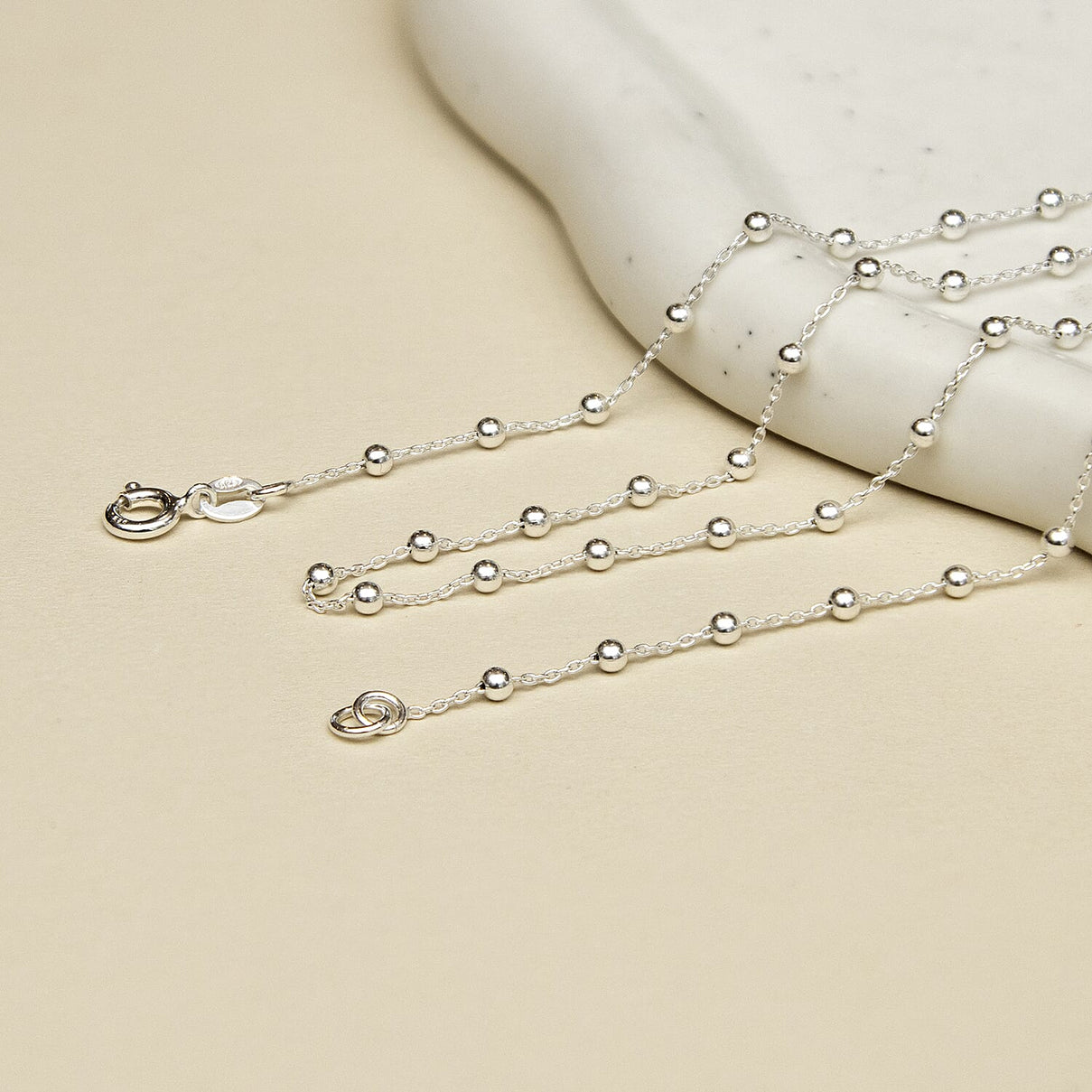 Sterling Silver 2.5mm Ball Necklace 22 Inch 7619113 2