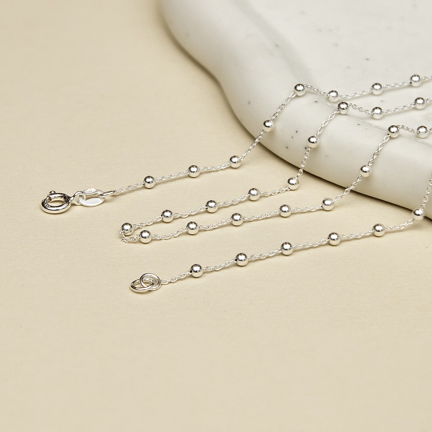 Sterling Silver 2.5mm Ball Necklace 22 Inch 7619113 2