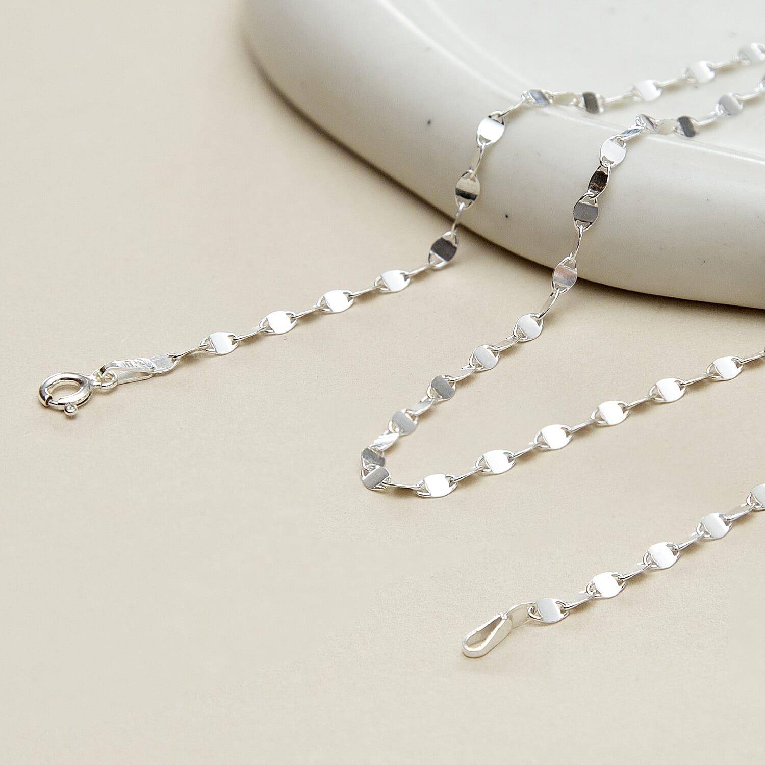 Sterling Silver 2.6mm Flat Mirror Link Chain 16 Inch 7620260 2