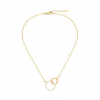 White Enamelled Marco Bicego Interlink Necklace (Size 17 - 1 Ext) in Yellow Gold Plated Sterling Silver