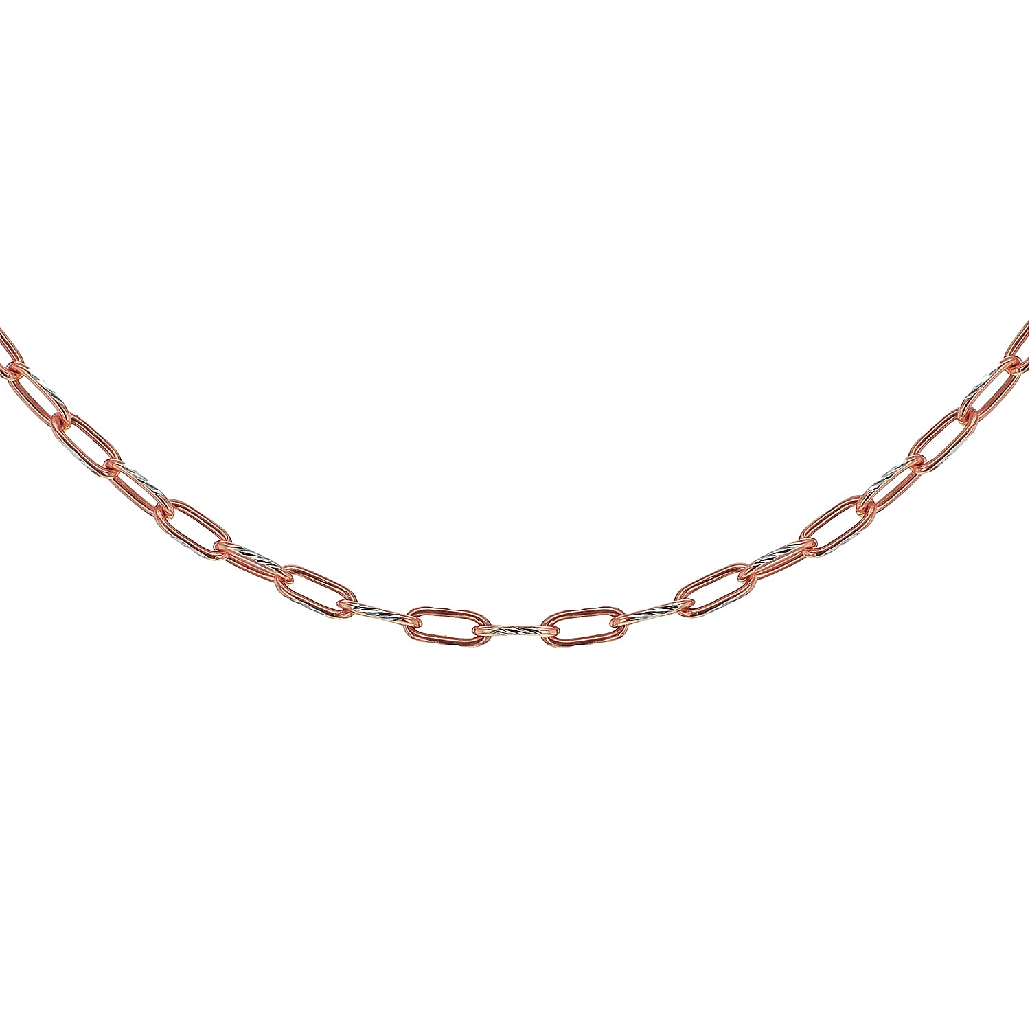 Sterling Silver 2 Tone Diamond Cut Paperclip Chain 16 Inch 7611207 0