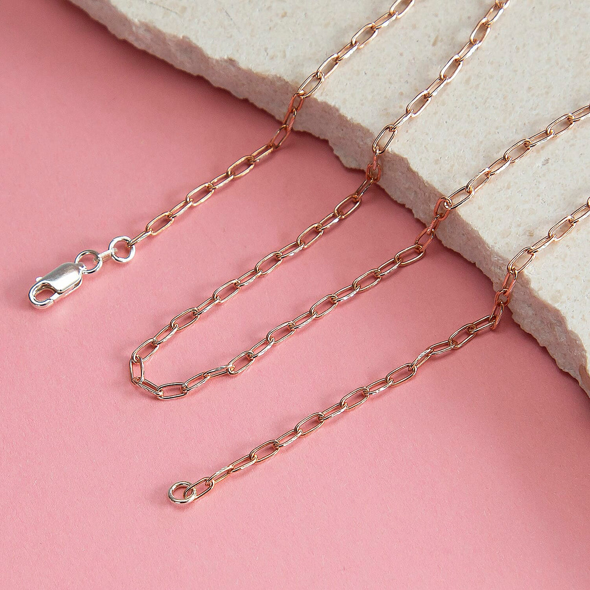 Sterling Silver 2 Tone Diamond Cut Paperclip Chain 24 Inch 7611210 2