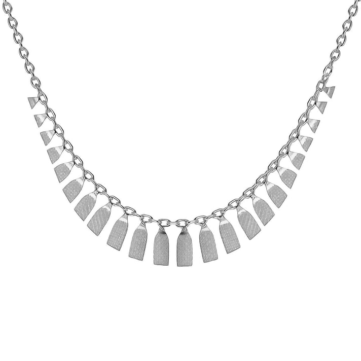Sterling Silver 2.7mm-6.7mm Graduated Textured Cleopatra Trace Chain Necklace 16 - 17 Inch 8928831 1