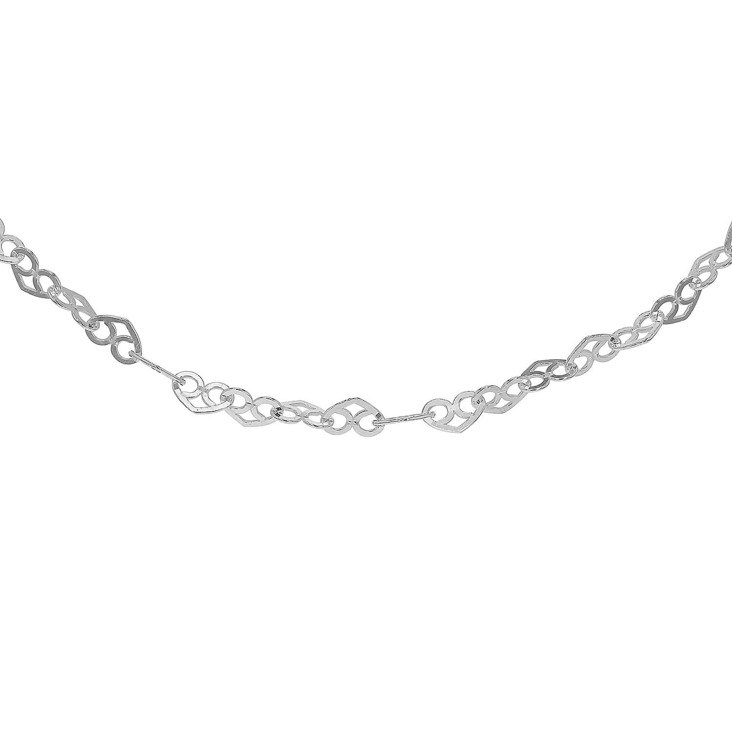 Sterling Silver 3.5mm Heart Link Chain 18 Inch 7618085 3