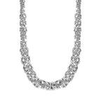 Sterling Silver Graduated Byzantine Chain Necklace (Size 18) with Lobster Clasp, Silver Wt. 11.30 Gms.