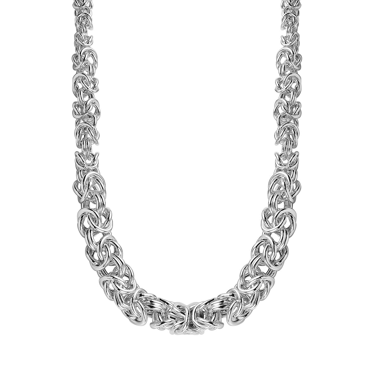 Sterling Silver 3.5mm - 6mm Graduated Byzantine Chain Necklace 18 Inch 8928812 0
