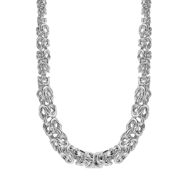 Sterling Silver 3.5mm - 6mm Graduated Byzantine Chain Necklace 18 Inch 8928812 1
