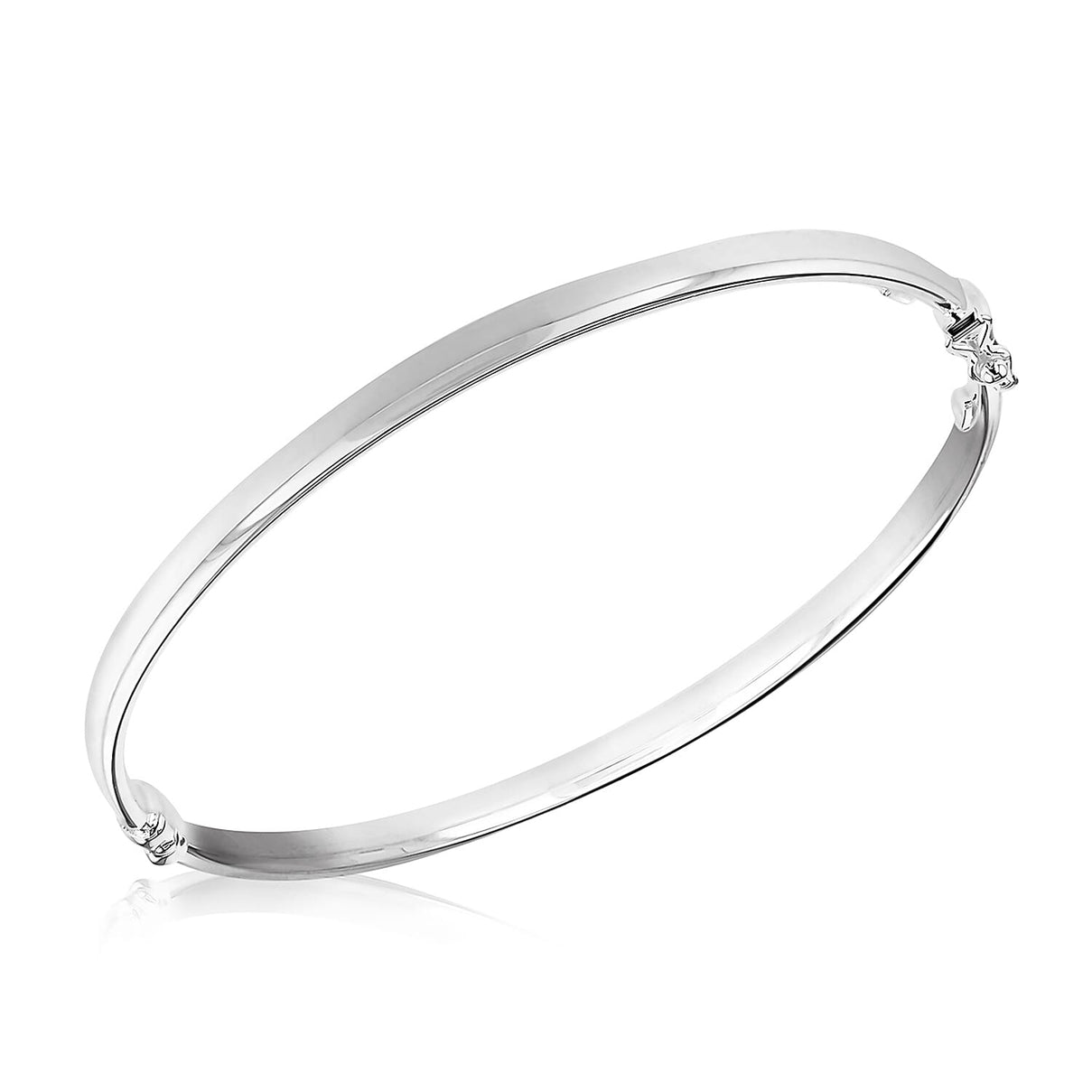 Sterling Silver 4mm x 2mm Oval-Tube Polished Oval Bangle 6.85 Inch 8927489 0