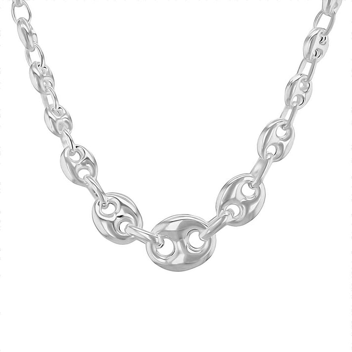 Sterling Silver 6.4mm-12mm Graduated Rambo Chain Necklace 18 Inch 8928836 1