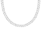 Sterling Silver 7mm Flat Square-Link Curb Chain 20 Inch