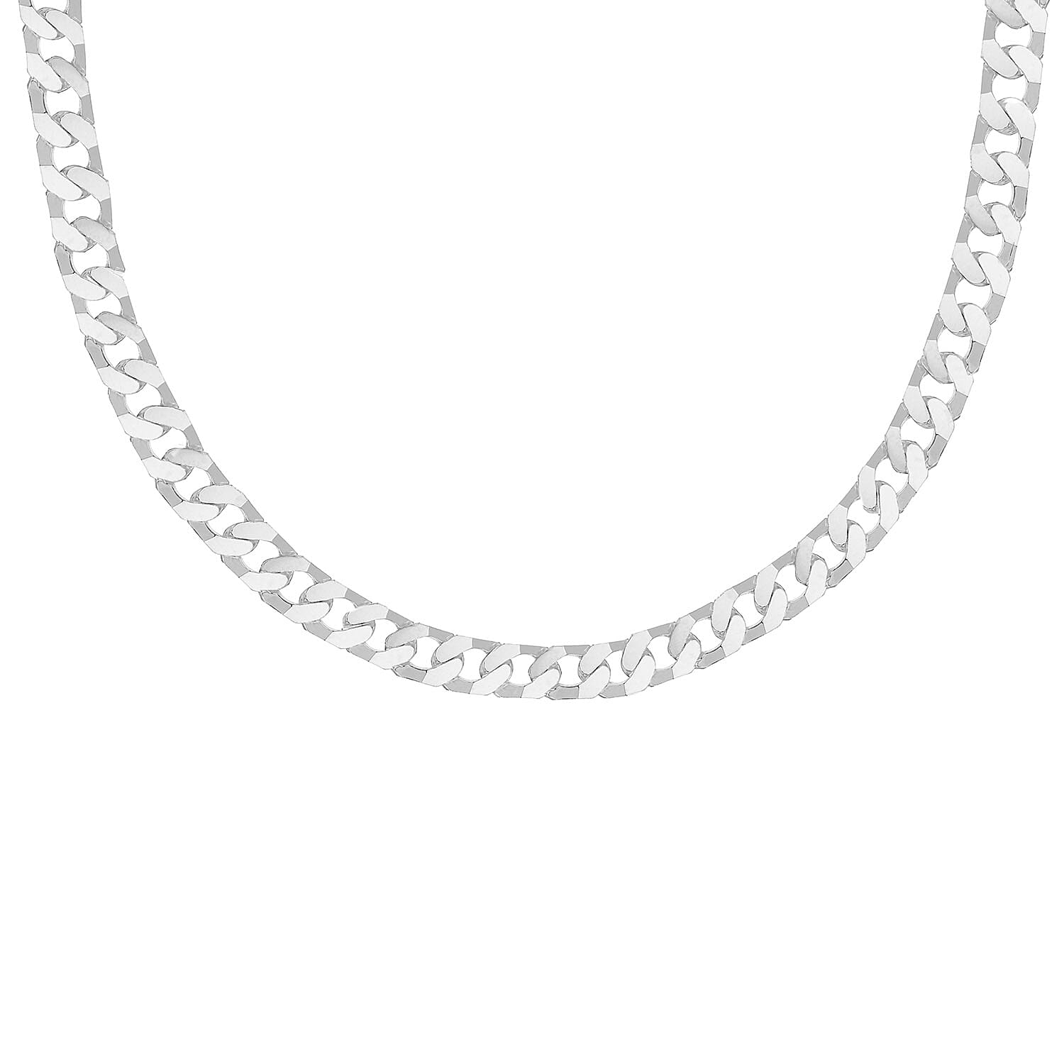 Sterling Silver 7mm Flat Square-Link Curb Chain 20 Inch 8927112 0